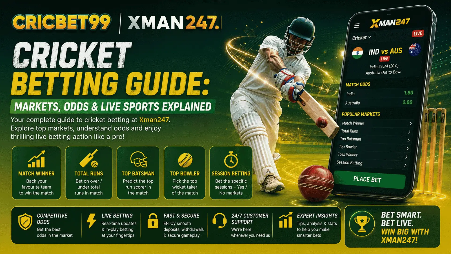 Xman247 Cricket Betting Guide Markets, Odds & Live Sports Explained